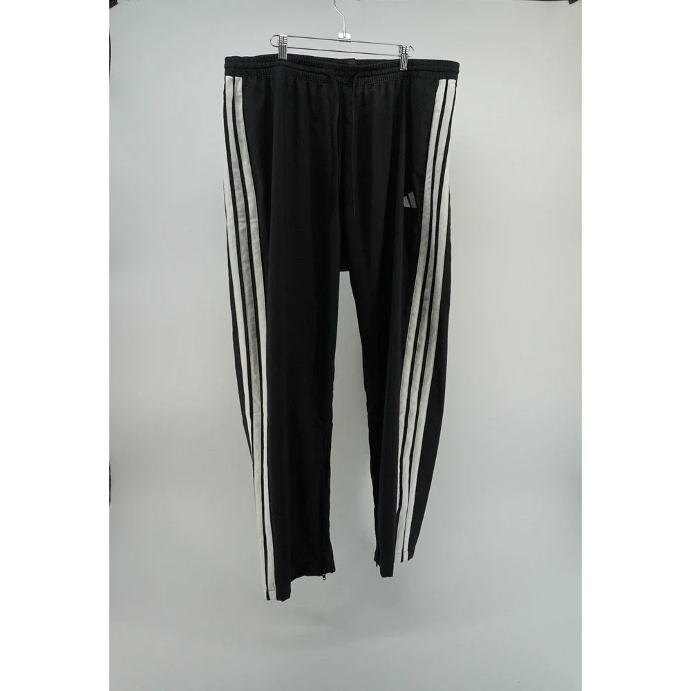 Adidas straight leg Striped Track Pants Athleisure Casual Black White Men's XXL